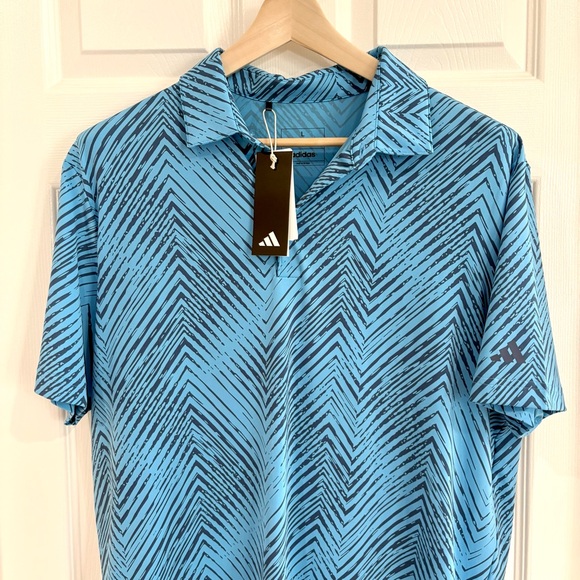 Adidas Ultra 365 Performance All Over Print Chevron Polo Golf Shirt Men L  NWT - Picture 9 of 16